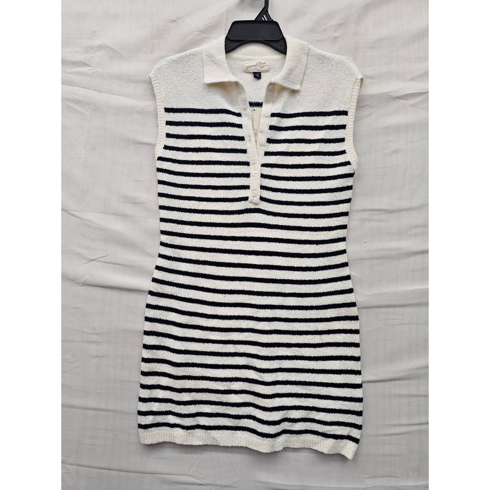 Universal Thread Womens Striped Sleeveless Knit Dress Navy Cotton Blend Size XS